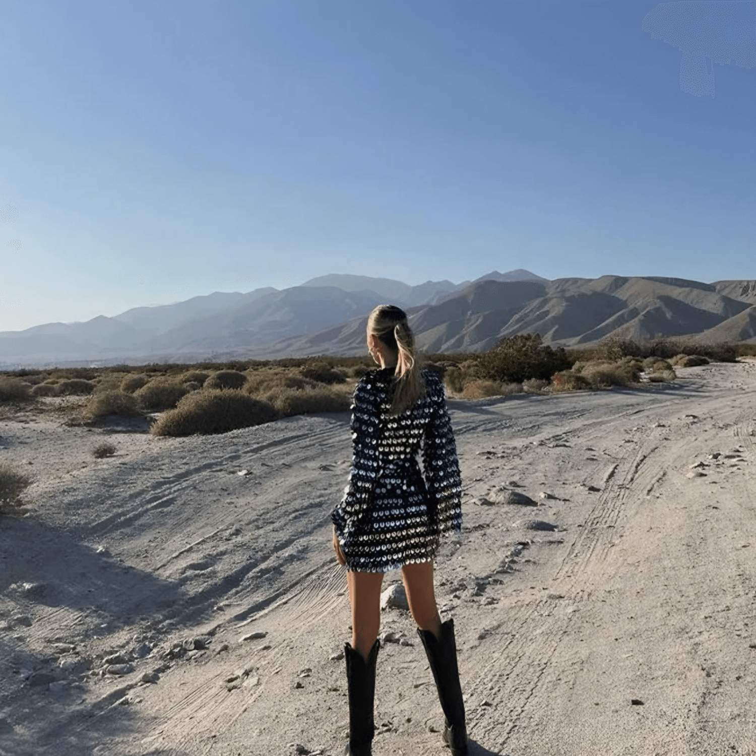 Flared Sleeve Shimmering Sequin Mini Dress with Cut-Out Detail