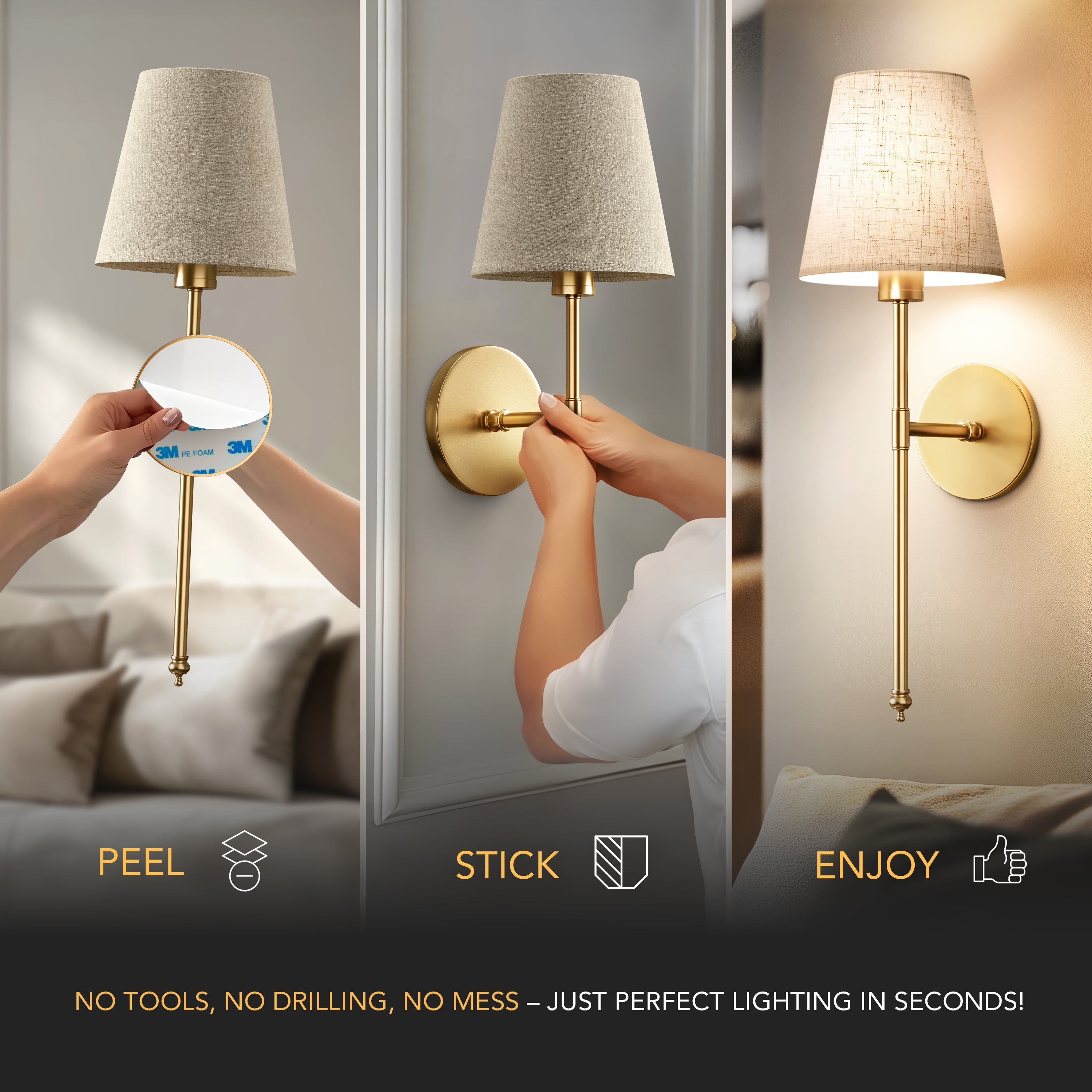 Rechargeable LED Wall Lights – Set of 2
