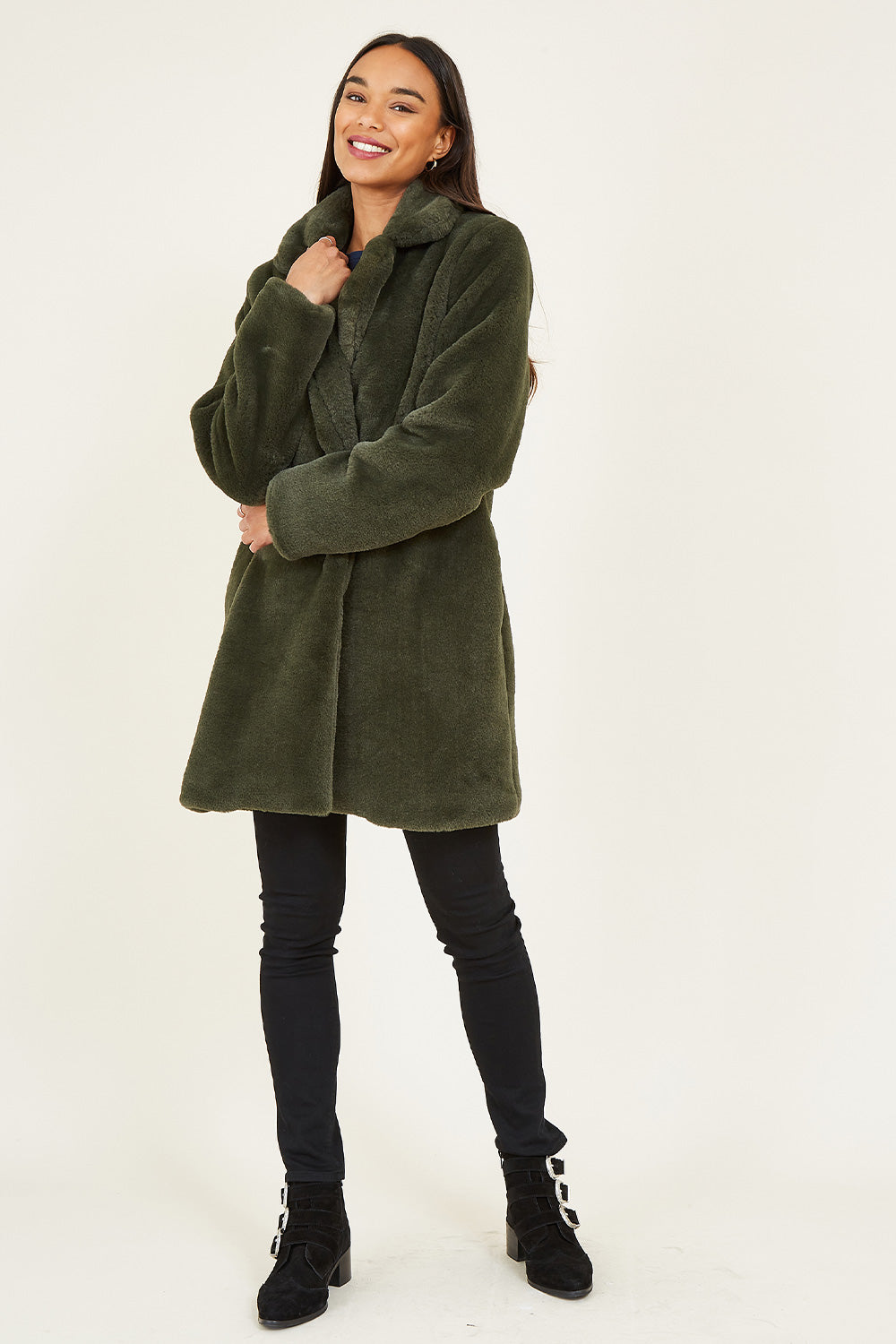 Green Faux Fur Coat