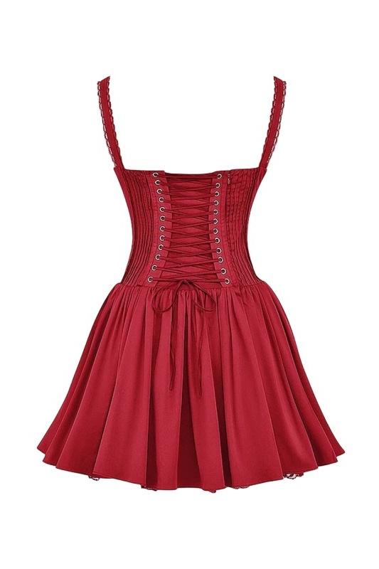 Ruffle Detail Corset Mini Dress