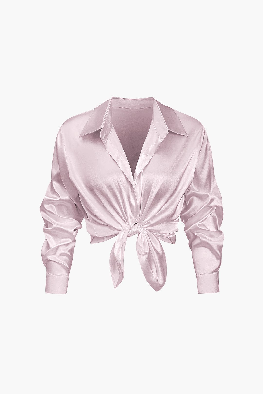 Elegant Long-Sleeve Satin Blouse