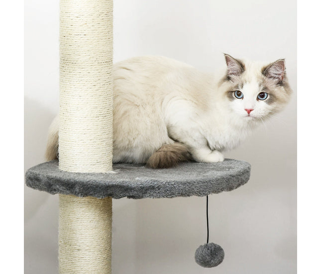 Adjustable-height floor-to-ceiling cat climber
