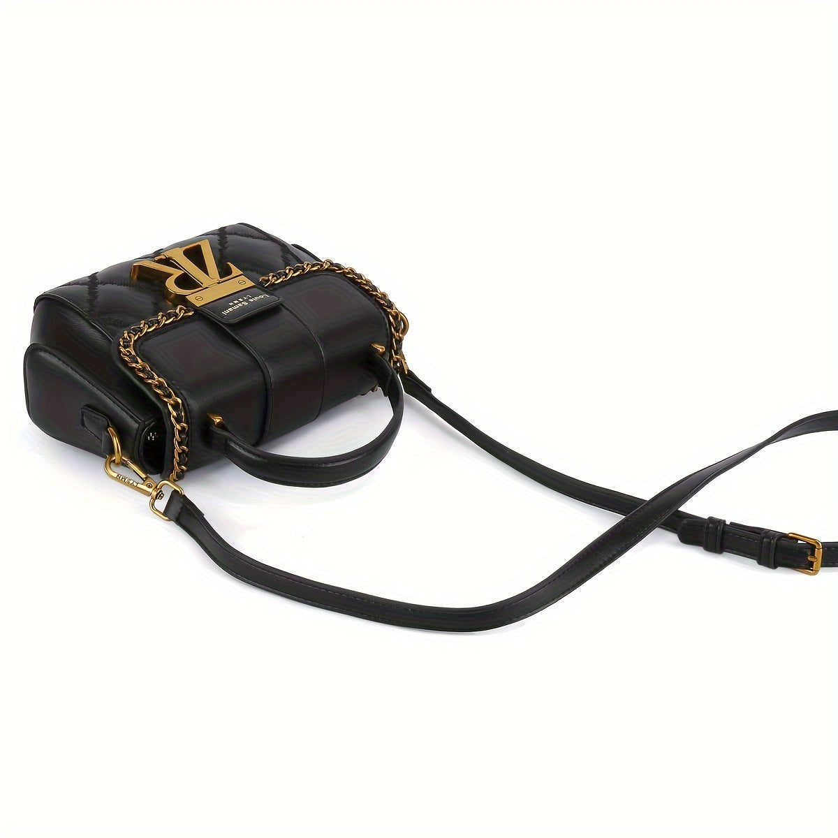 Mini Quilted Crossbody Bag with Metal Accents