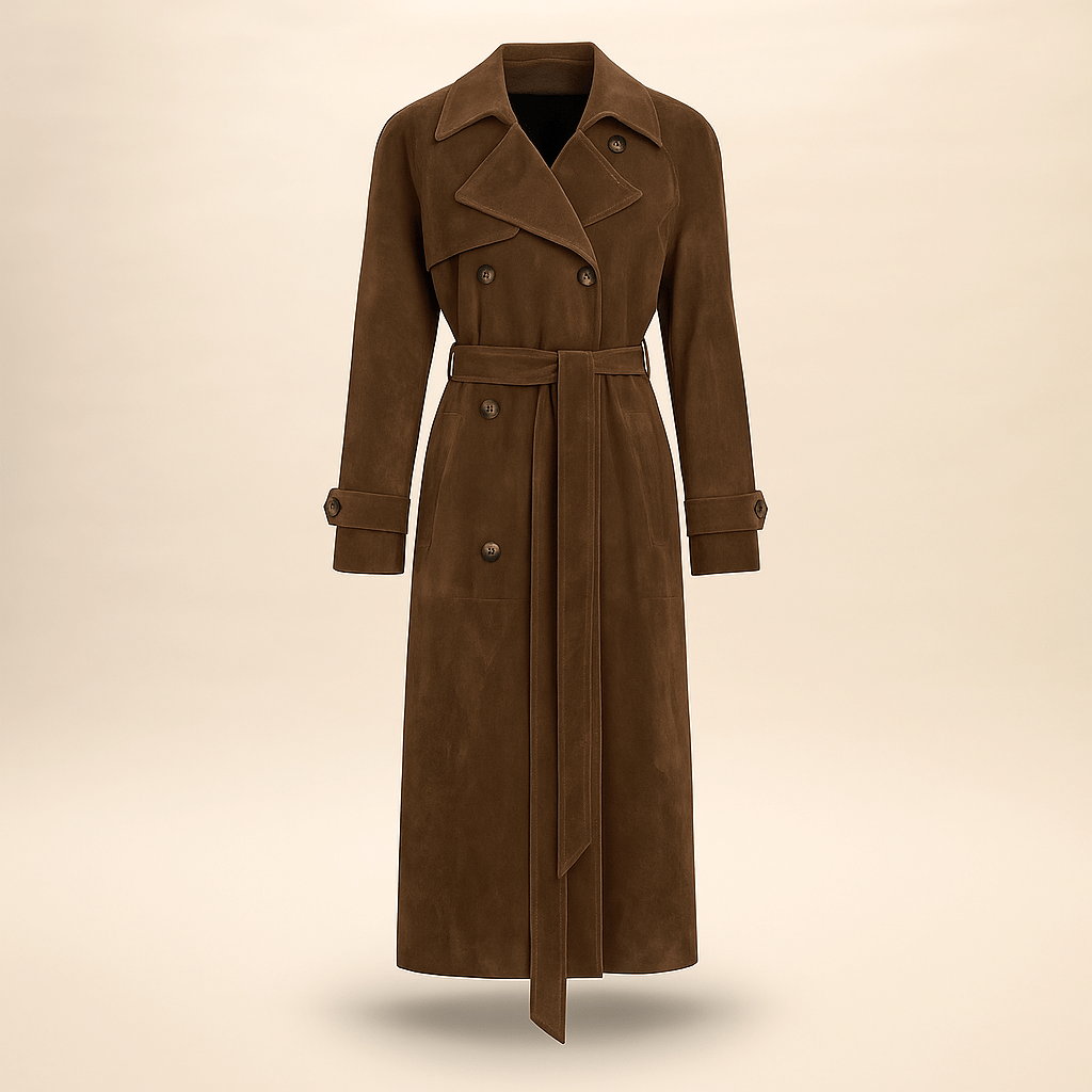 Suede Trench Coat - Stylish & Durable