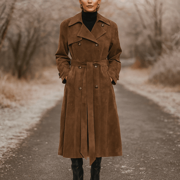 Suede Trench Coat - Stylish & Durable