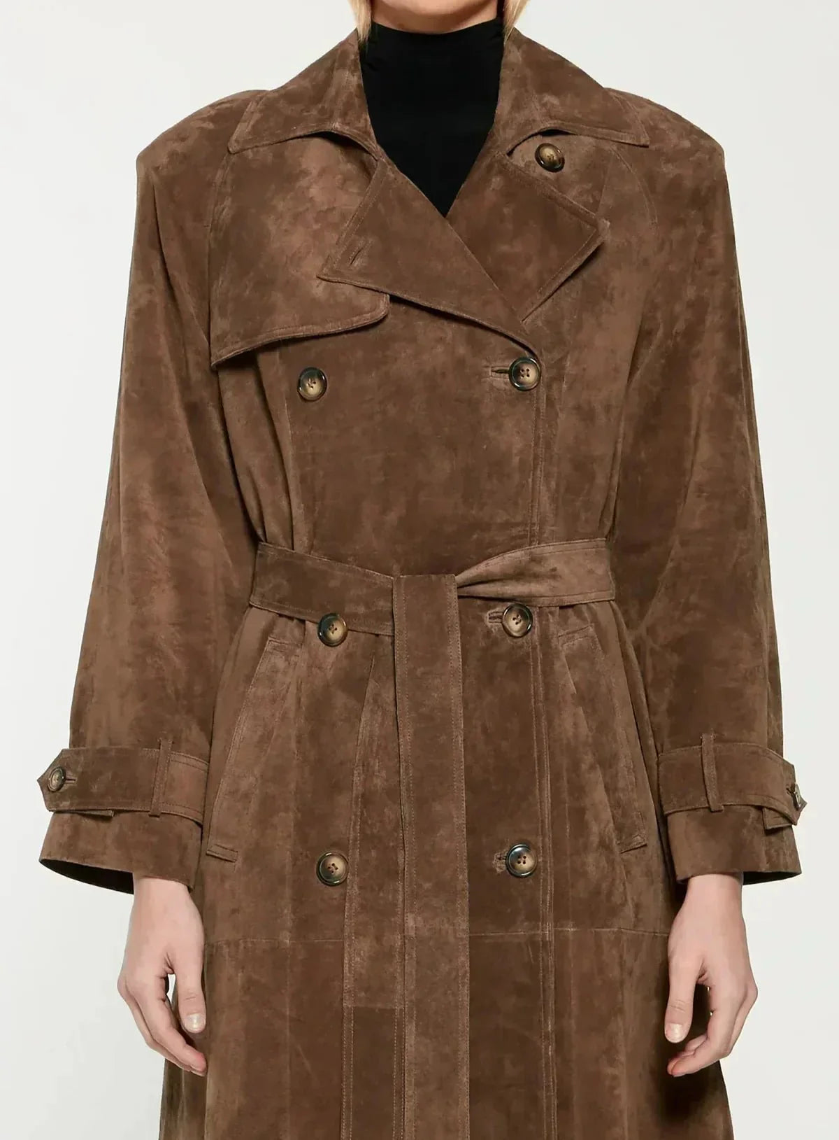 Suede Trench Coat - Stylish & Durable