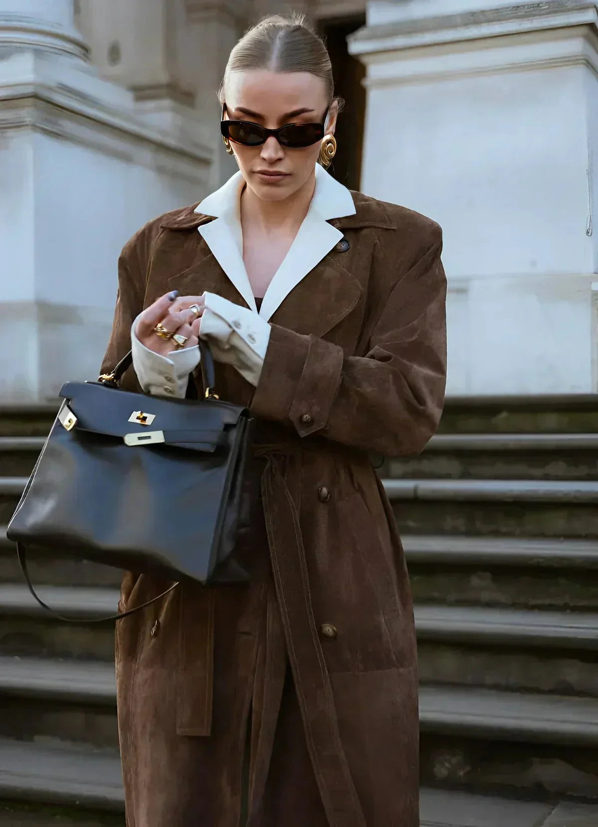Suede Trench Coat - Stylish & Durable