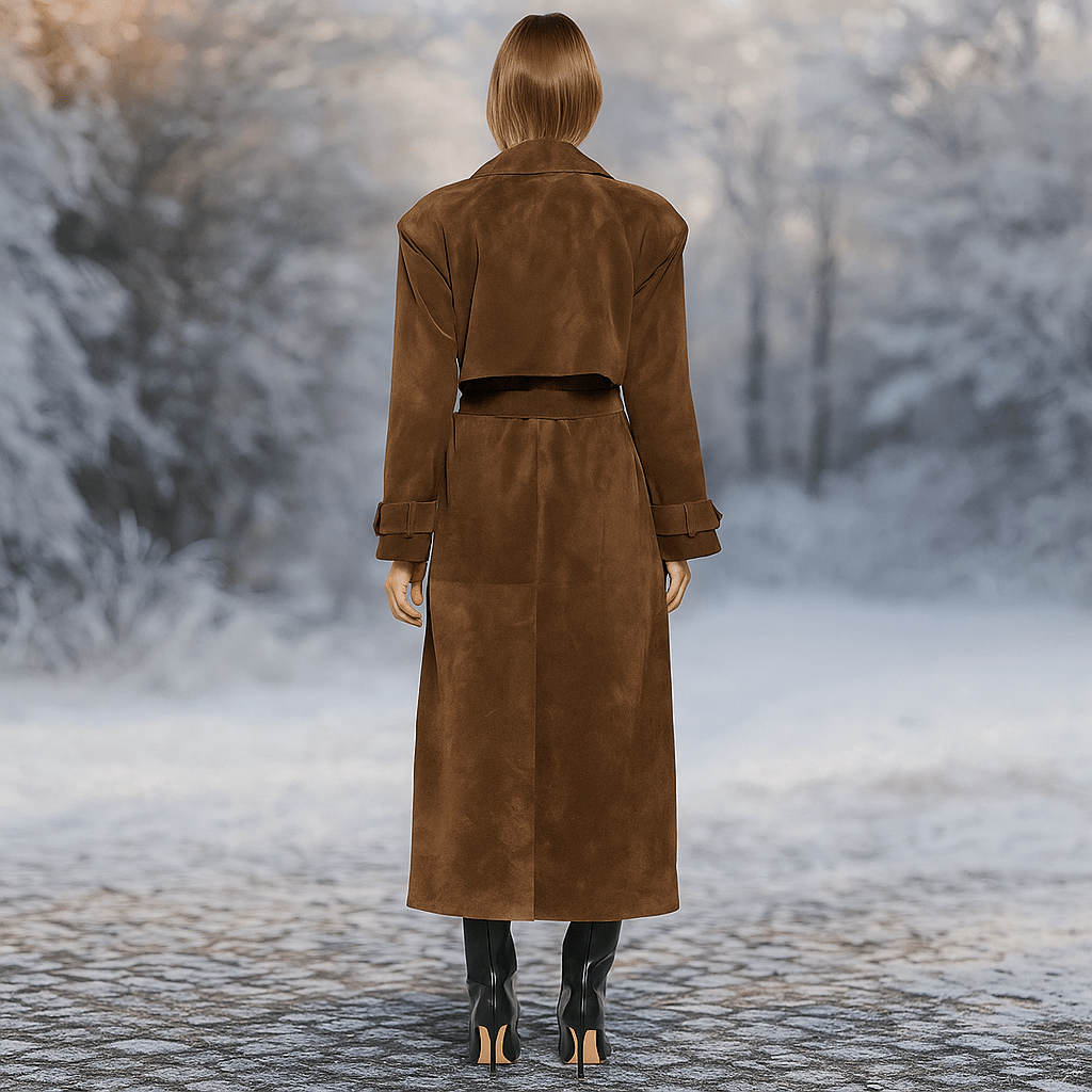 Suede Trench Coat - Stylish & Durable