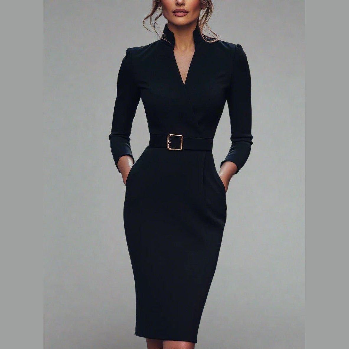 Women’s Belted Midi Dress