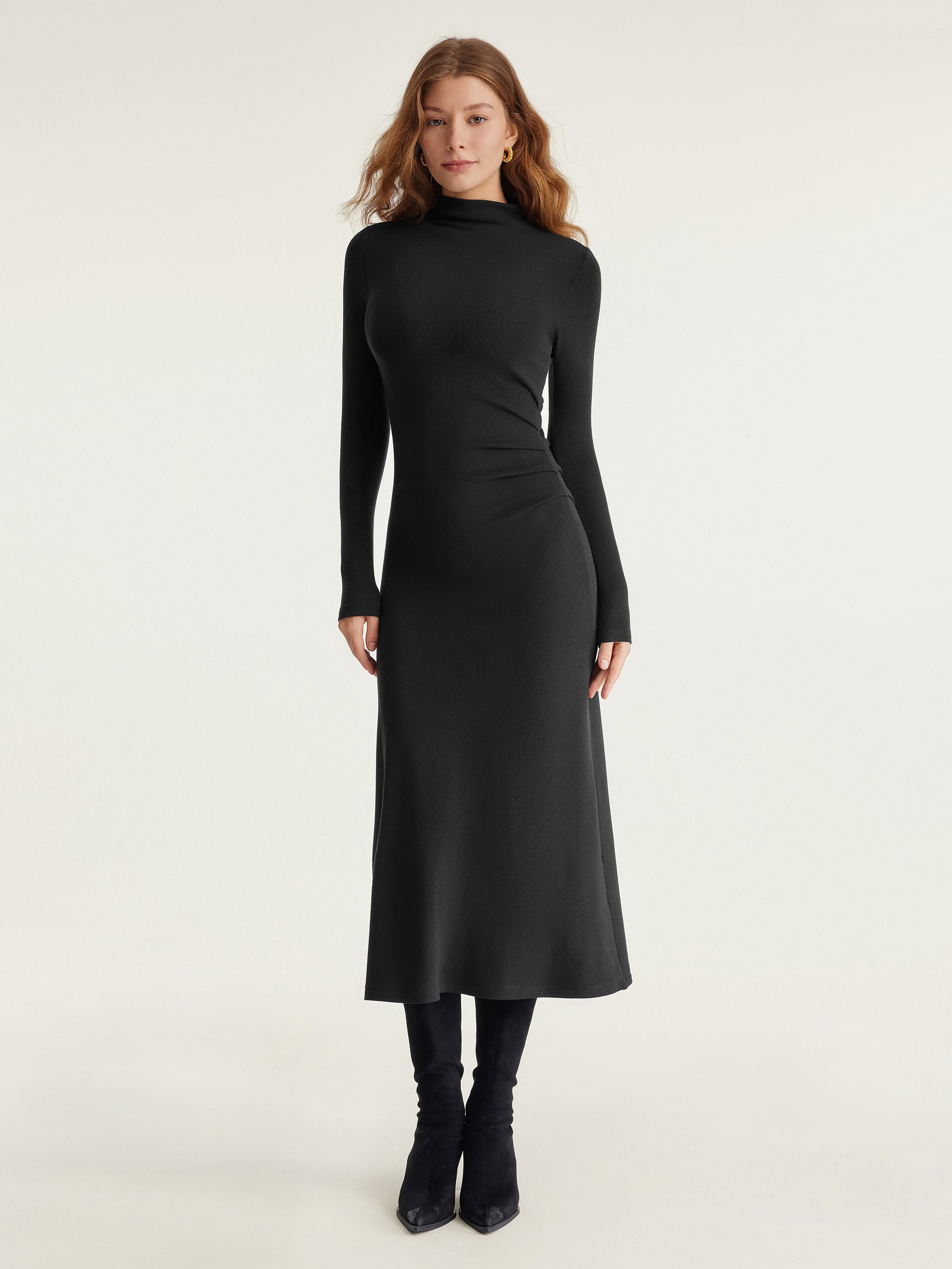 ProWarm Navy Long Sleeve Midi Dress
