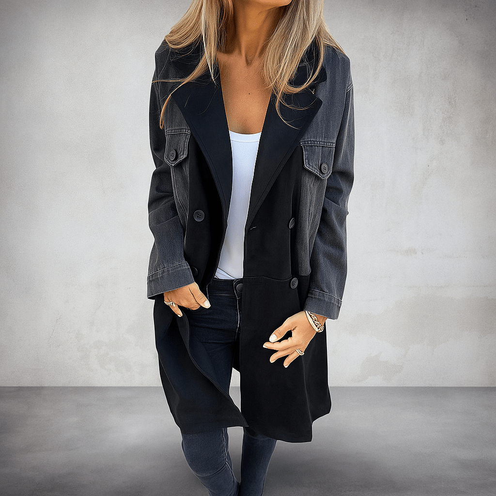 Denim Stitched Trench - Unique Style & Durability