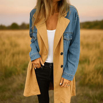 Denim Stitched Trench - Unique Style & Durability