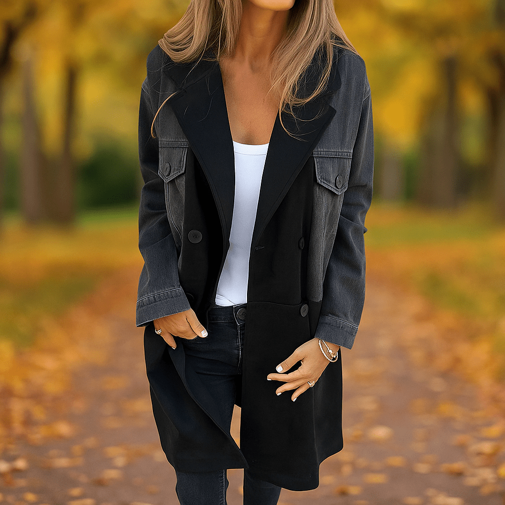 Denim Stitched Trench - Unique Style & Durability