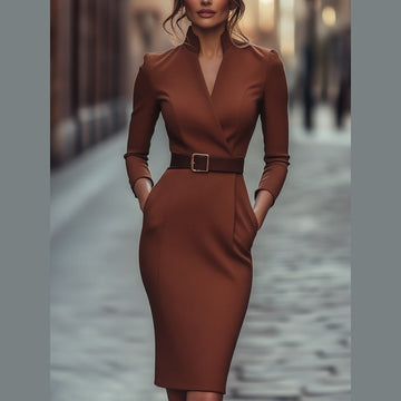 Women’s Belted Midi Dress