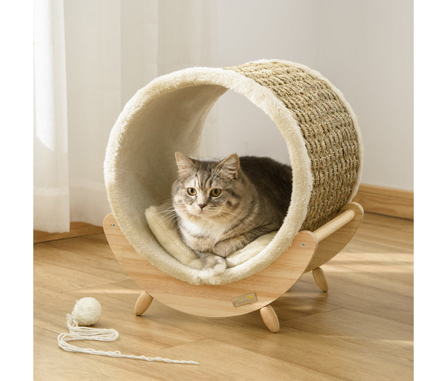 Built-in cat scratching surface close-up

