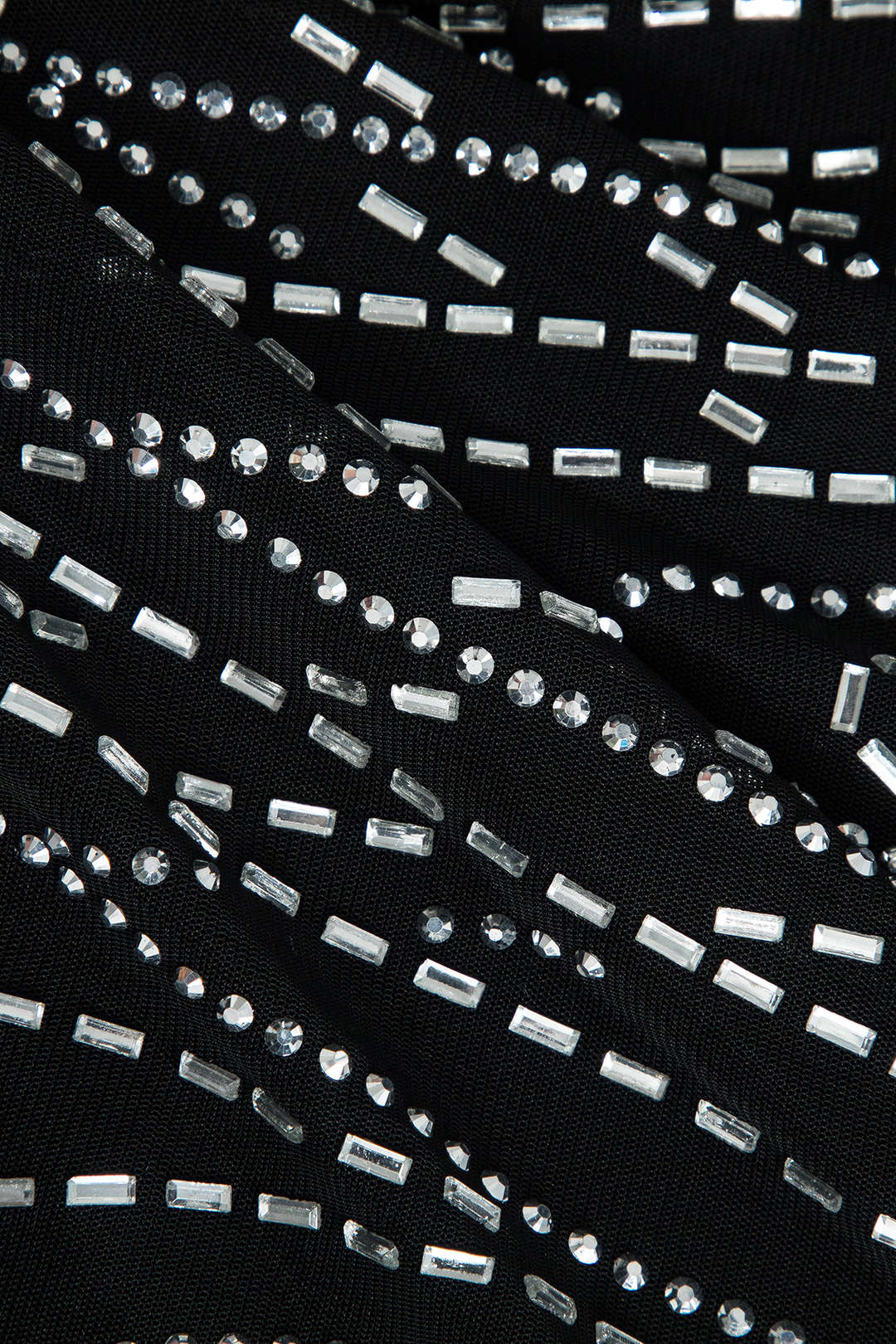 Rhinestone-Embellished Mesh Mini Dress – Sparkling Glamour for Unforgettable Nights