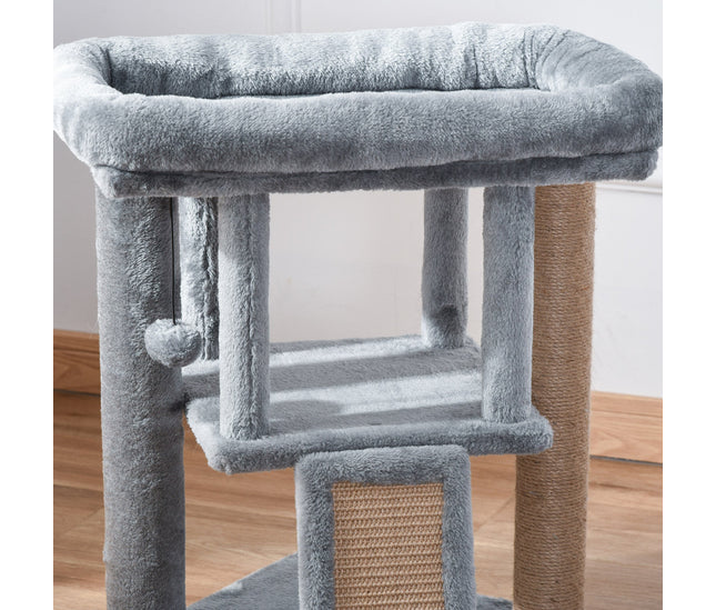 Compact cat tree in living room

