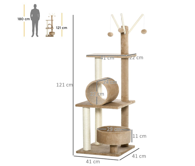 Sisal scratching cat tree for kittens

