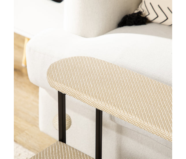 Close-up of sisal-covered step for scratching
