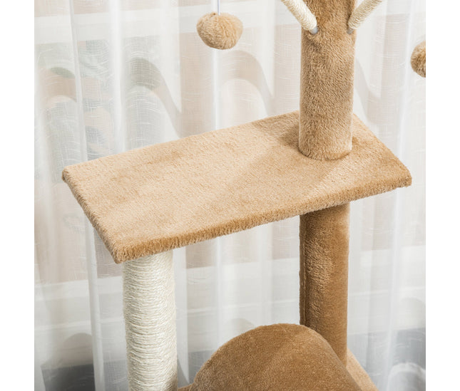 Sturdy cat climbing tower with cozy bed

