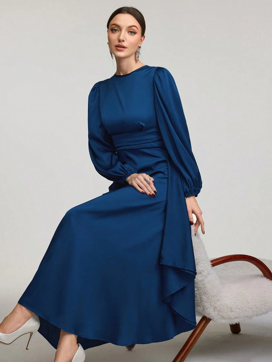 Women’s A-Line Dress with Lantern Sleeve
