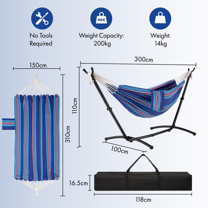Adjustable height hammock hooks,

