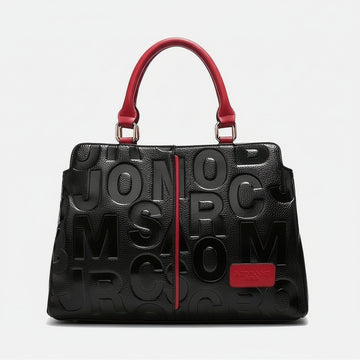 Luxury Leather Tote Bag for Women - Large Embossed Satchel