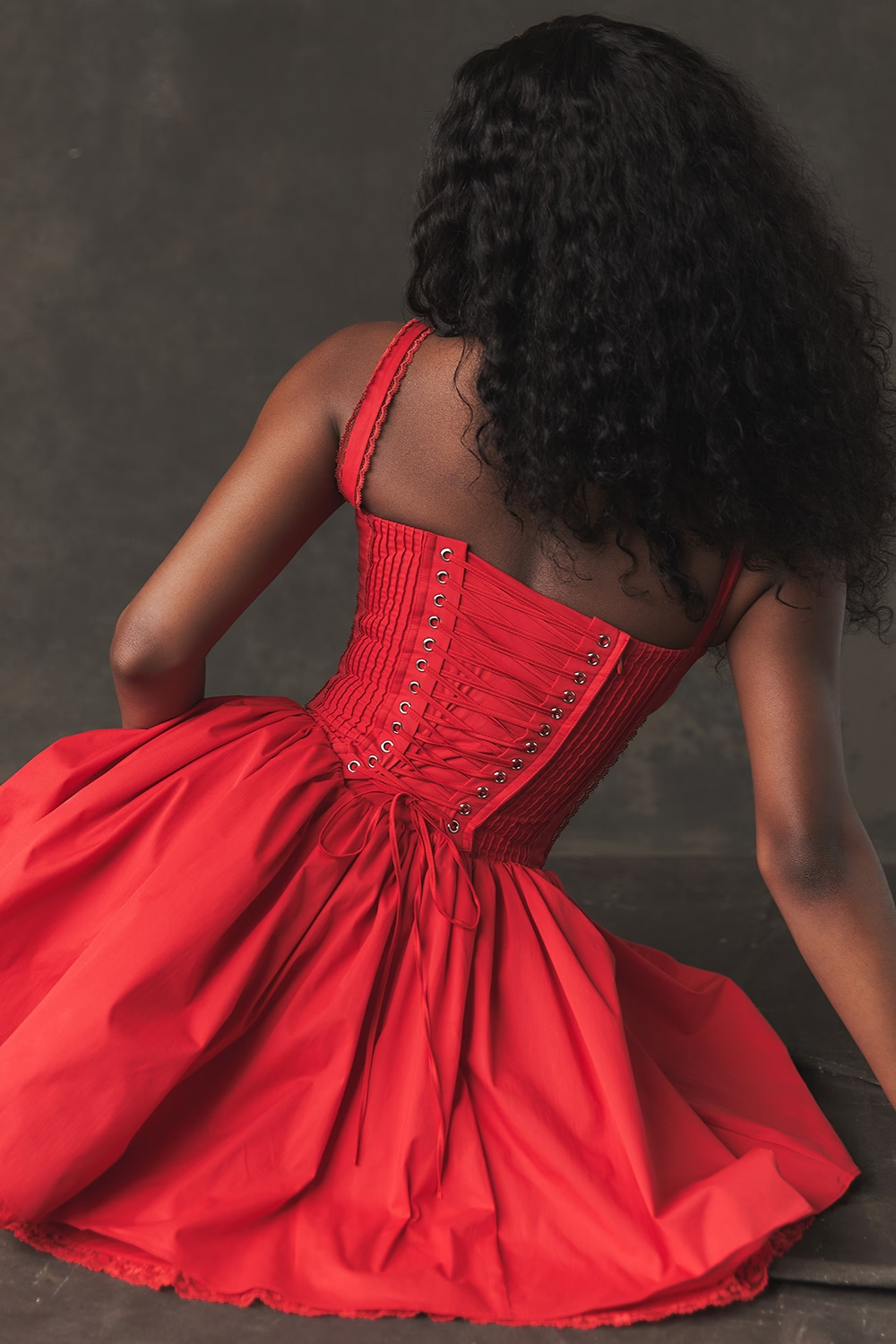 Ruffle Detail Corset Mini Dress