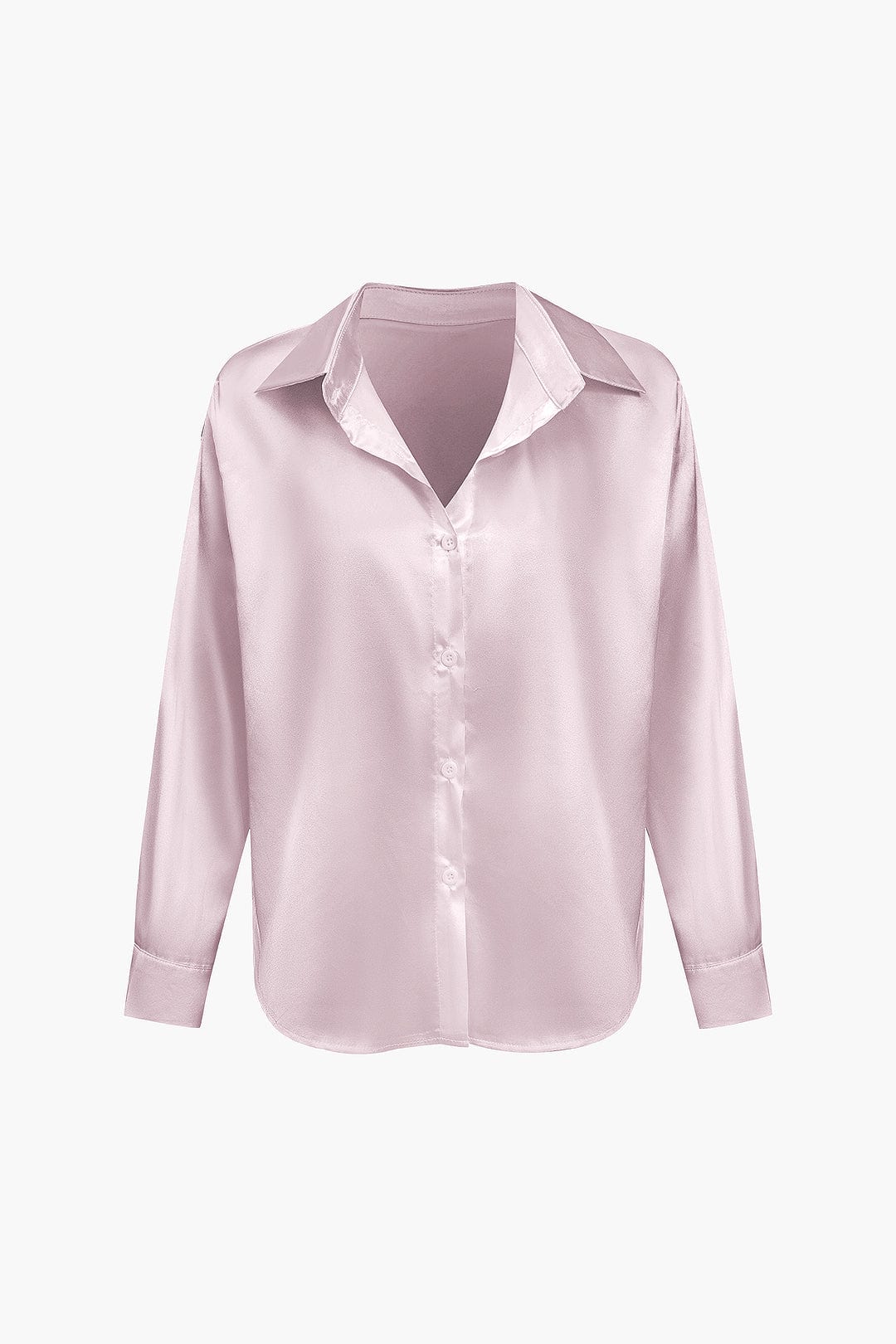Elegant Long-Sleeve Satin Blouse