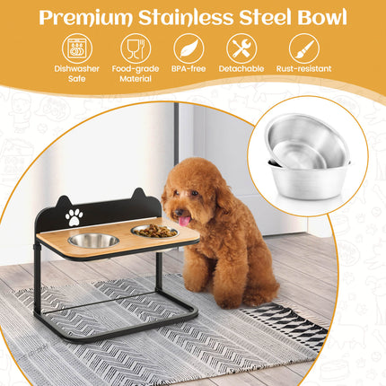 Dog bowl with adjustable height settings