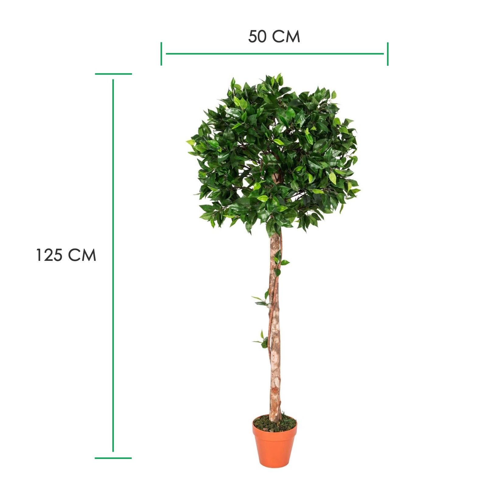 Artificial Ficus Tree - Large Realistic Faux Plant with Pot 4ft & 6ft