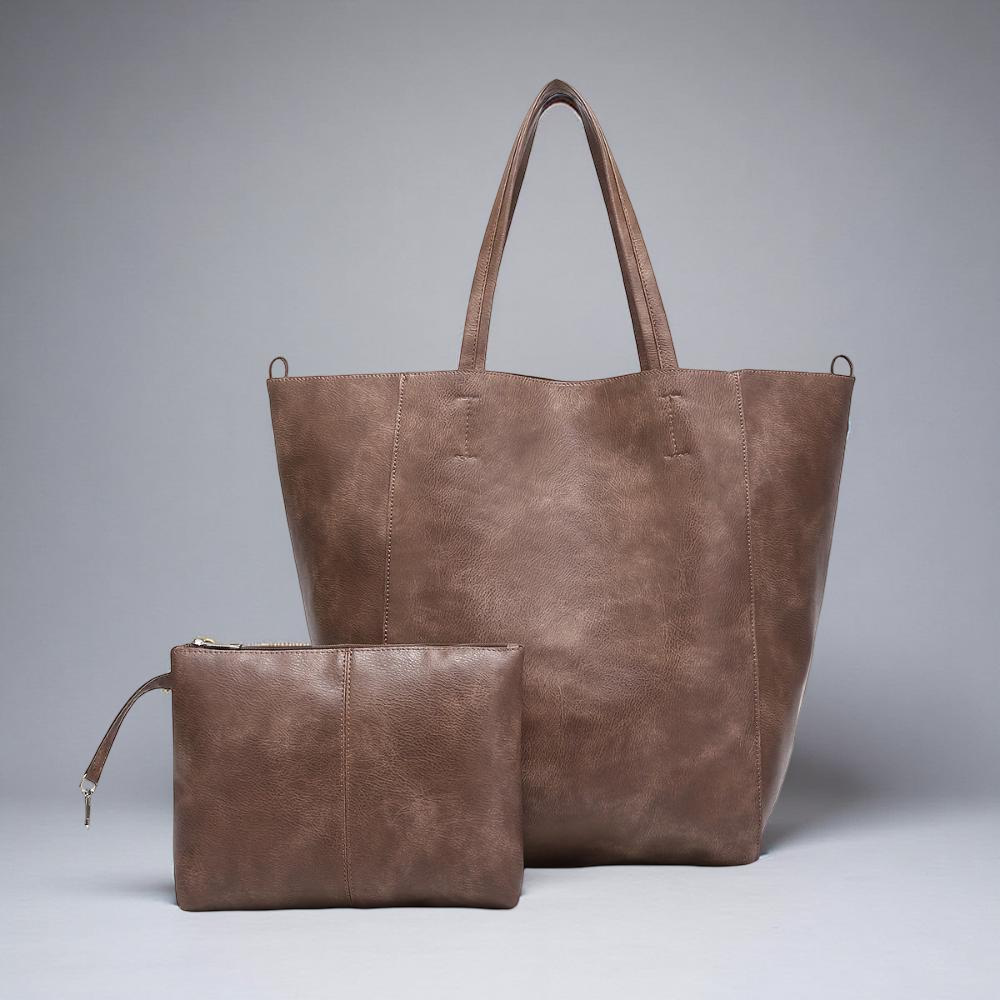 Heather vegan leather tote bag in classic design, luxury shoulder handbag for work and everyday elegance