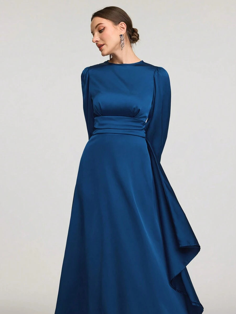 Women’s A-Line Dress with Lantern Sleeve