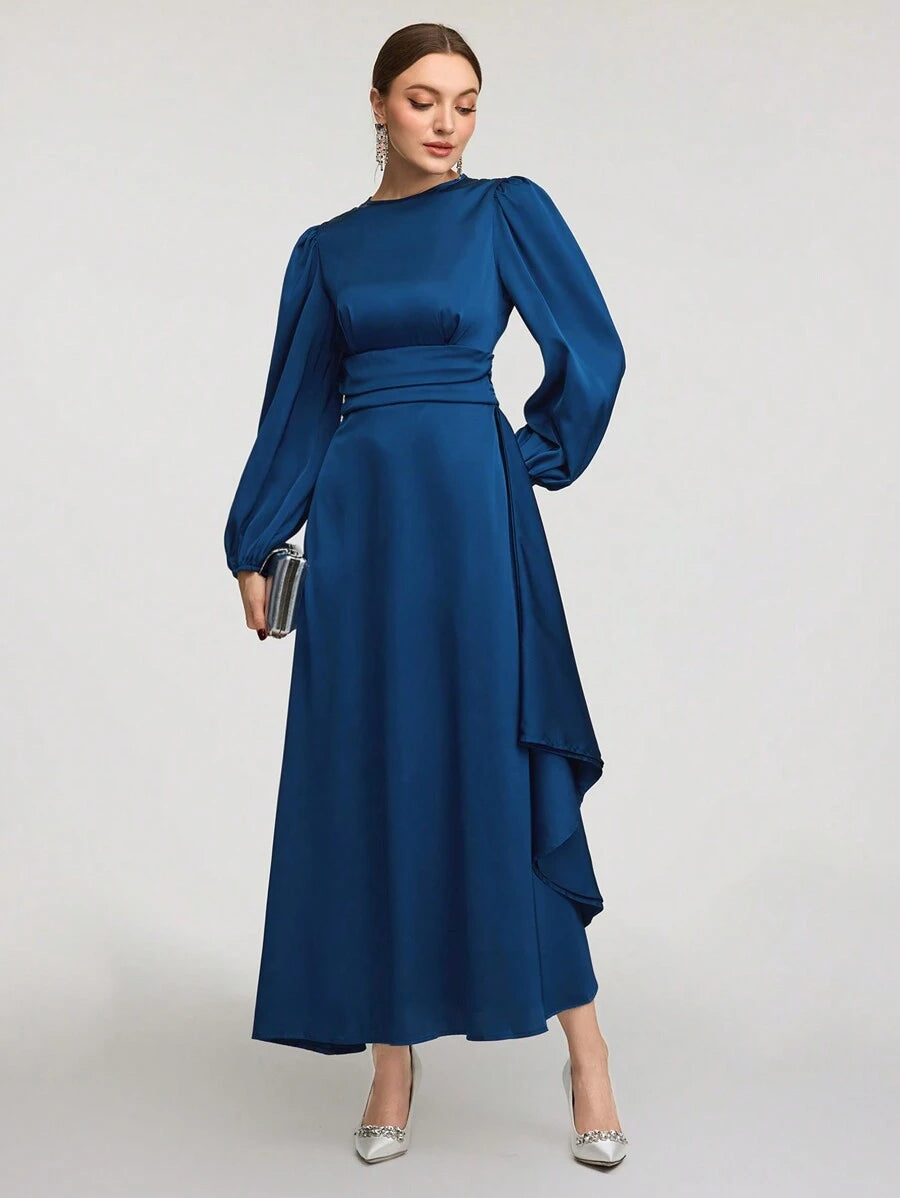 Women’s A-Line Dress with Lantern Sleeve