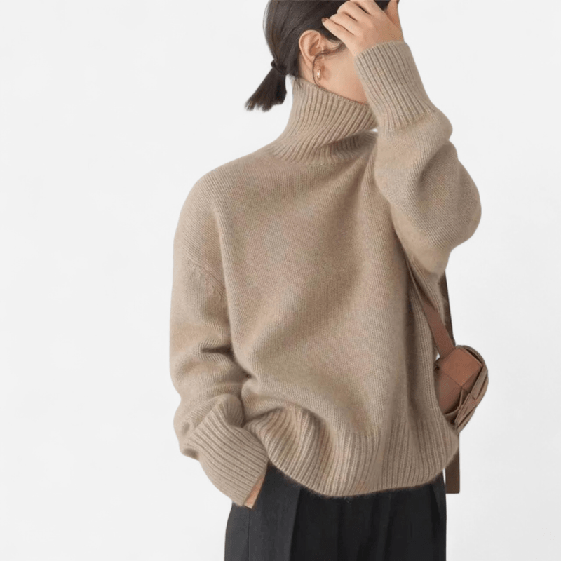 Lifestyle image of Elise turtleneck jumper – chic everyday style