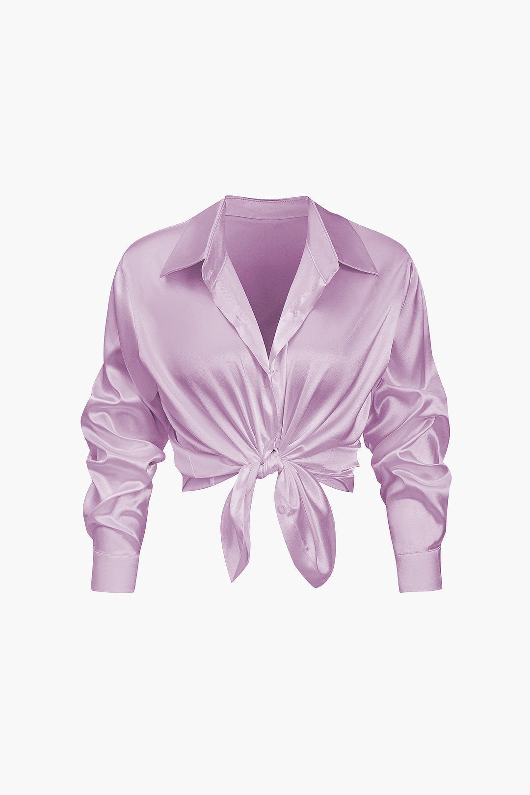 Elegant Long-Sleeve Satin Blouse