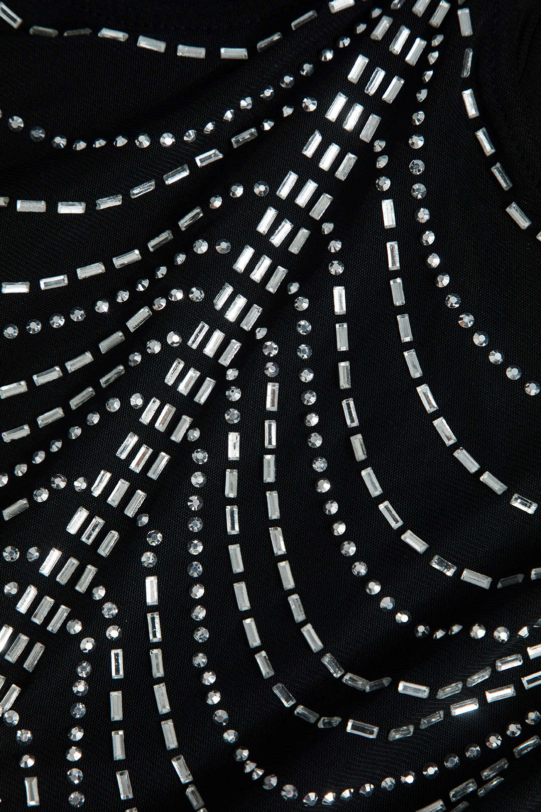 Rhinestone-Embellished Mesh Mini Dress – Sparkling Glamour for Unforgettable Nights