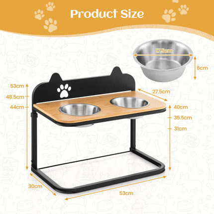 Large breed dog using raised food stand