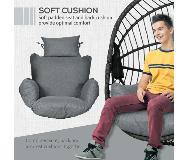 Outdoor garden hanging chair with thick cushion

