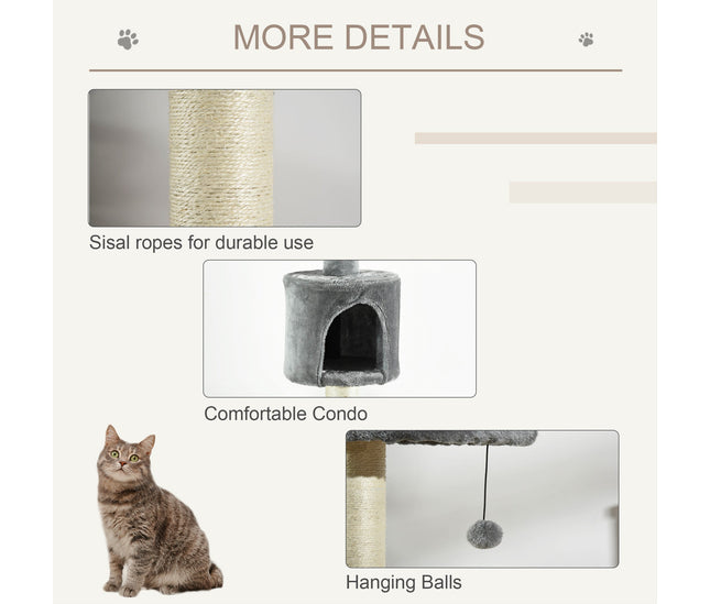 Four-level cat tower for indoor cats
