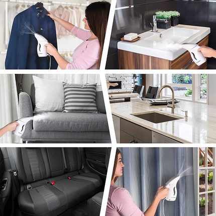 Lightweight portable steamer removing wrinkles from shirt