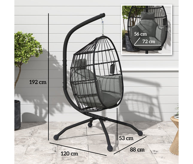 Comfortable hanging chair with cup holder
