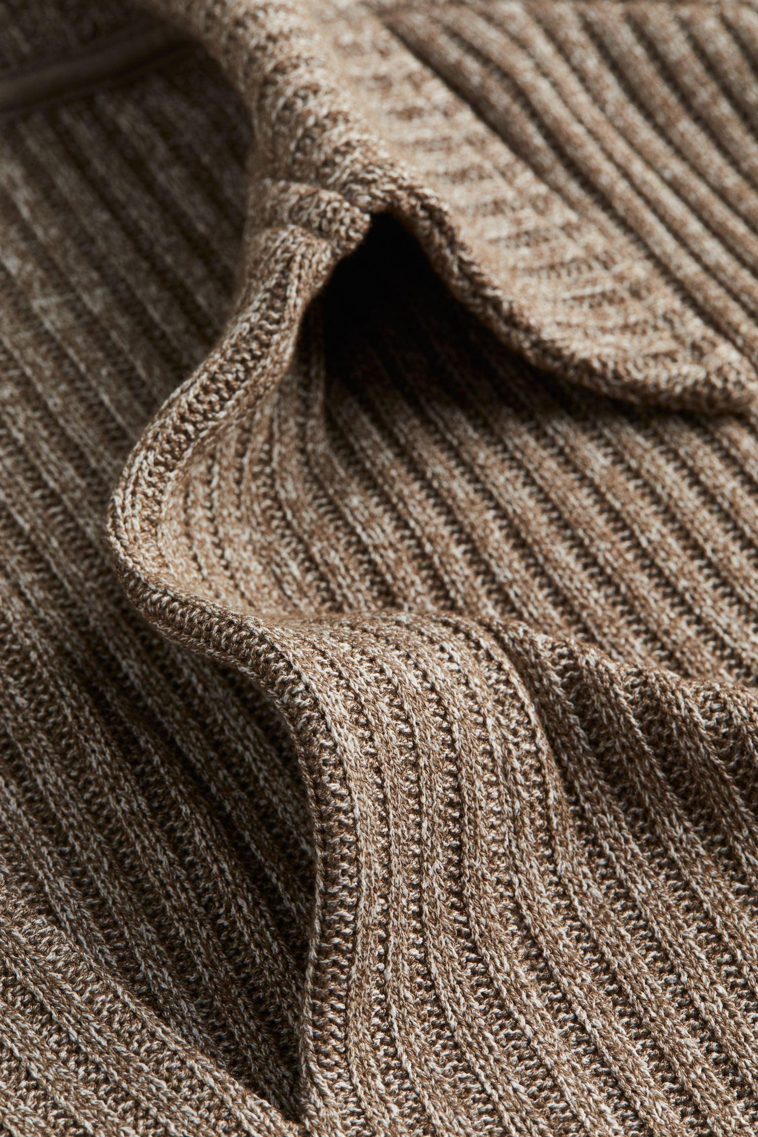 Collared Ribbed Knit Sweater