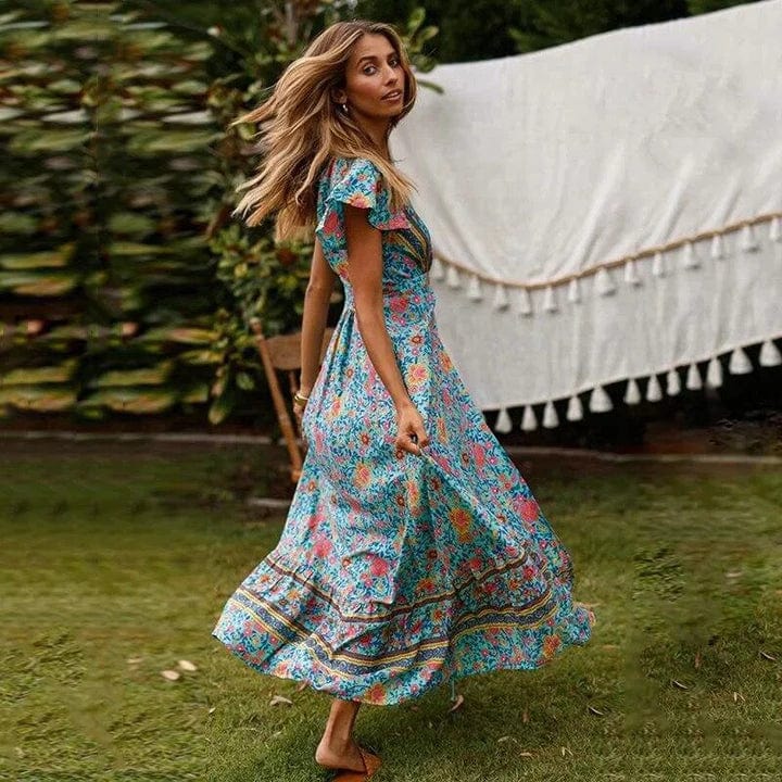 Wrap Maxi Dress with High Slit