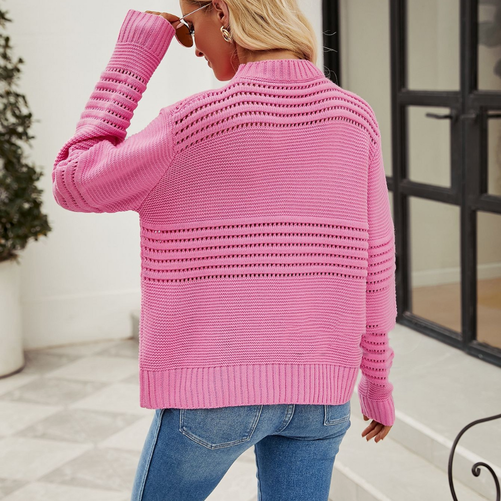 Lace Pattern Lightweight Knitted Sweater