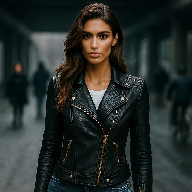 Gothic Leather Jacket for Women - Unique Style