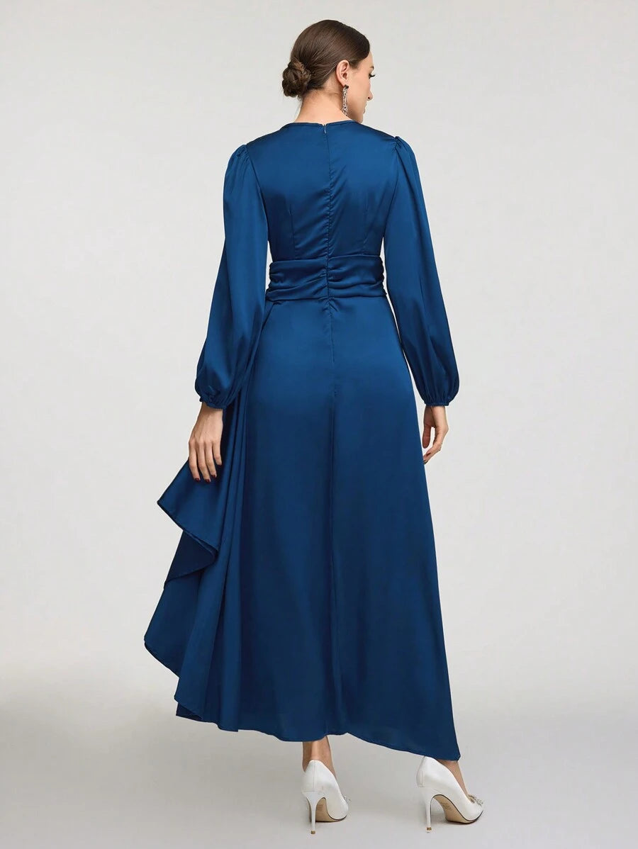 Women’s A-Line Dress with Lantern Sleeve