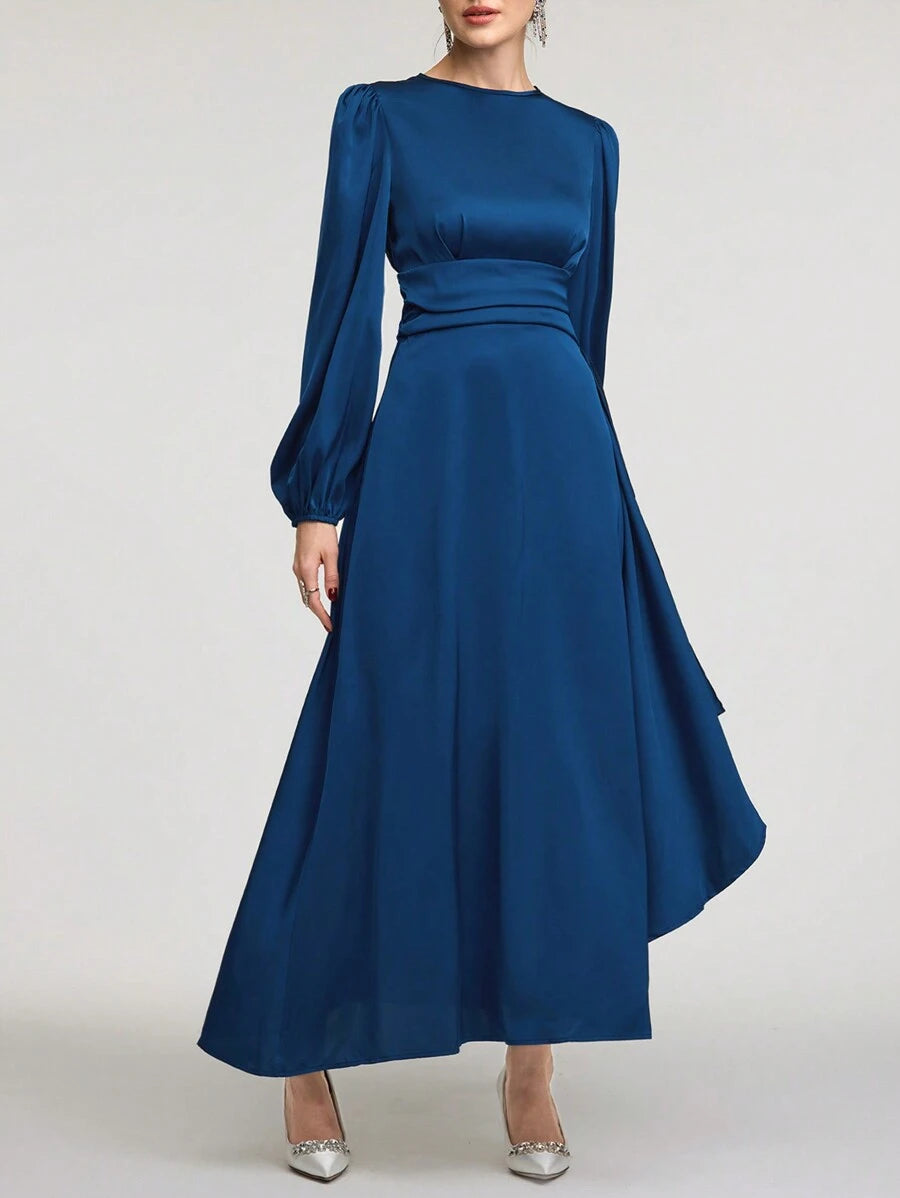 Women’s A-Line Dress with Lantern Sleeve
