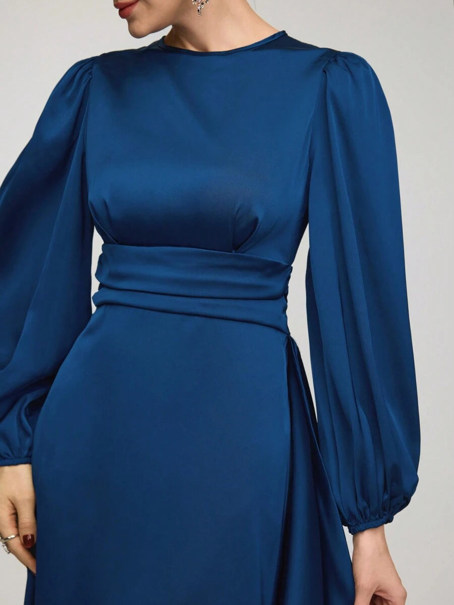 Women’s A-Line Dress with Lantern Sleeve