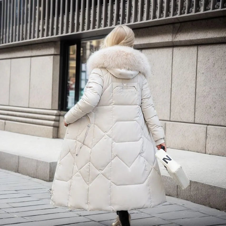 Long wool blend coat on model - chic winter fashion look
